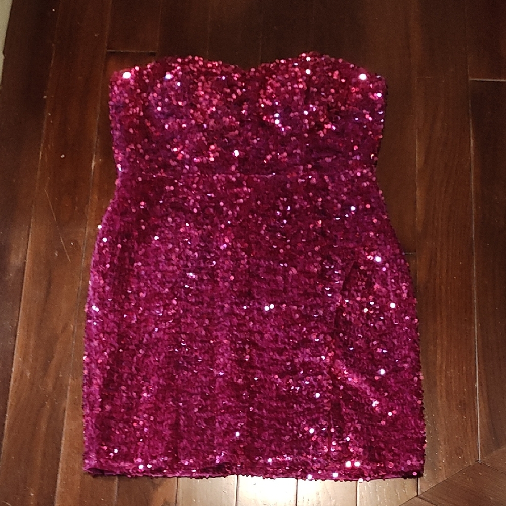 Sparkling Strapless Sequin Dress size large
